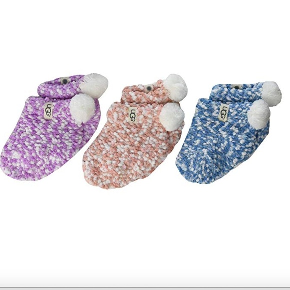 UGG Toddlers Pom Pom Sock Gift Set 3 Pack Shoe Sz 9-12 - Picture 1 of 3
